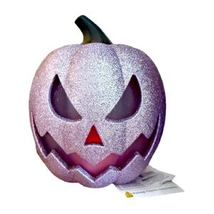 Glittery Purple Jack-O'-Lantern LED Decor